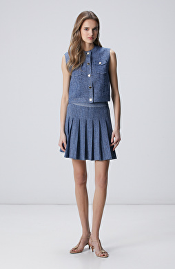 Indigo Simli Triko Etek