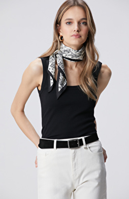 Siyah Basic Örme Atlet