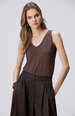 Acı Kahve Basic Örme Bluz