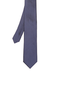 Lacivert Puantiyeli İpek Kravat