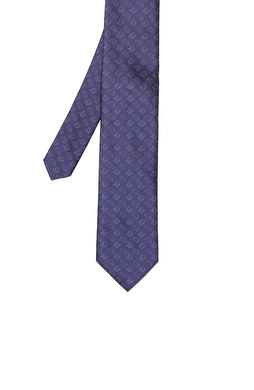 Lacivert Şal Desenli Kravat