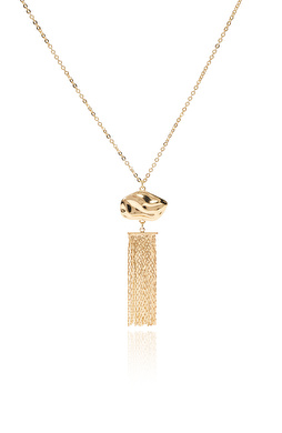 Gold Geomatrik Taşlı Kadın Uzun Kolye