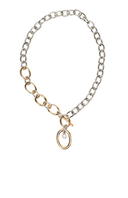 Silver Gold Kadın Zincir Mix Kolye
