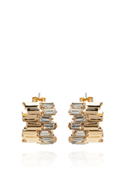 Gold Metal Taş Mix Kadın Küpe