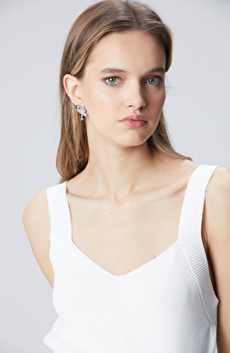 Silver Metal Taş Mix Kadın Küpe