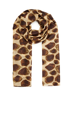Brown Leopard Print Women's Silk Shawl