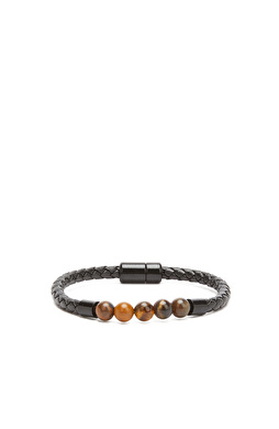 Kahverengi Doğal Taşlı Erkek Bileklik