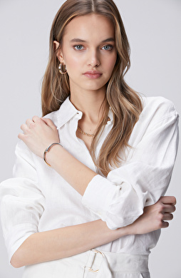 Silver Gold Kadın Metal Bileklik