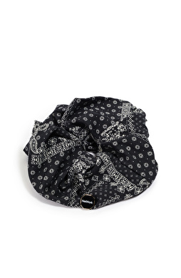 Siyah Şal Desenli Kadın Lastikli Toka