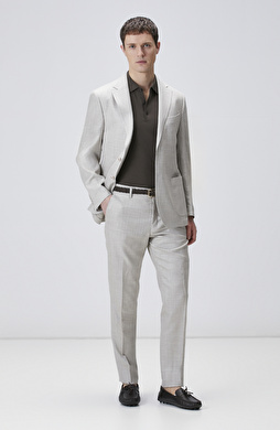 Bej Limited Loro Piana Kumaşından Üretilen Yün İpek Karışımlı Takım Elbise