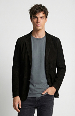 Siyah Çift Taraflı Deri Ceket