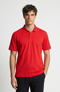 Kırmızı Polo Yaka Pike T-shirt