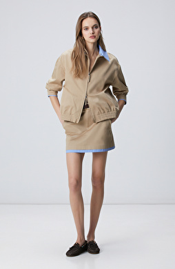 Bej Etek Ucu Garnili Mini Etek