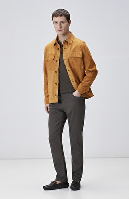 Haki Slim Fit 5 Cep Armür Desen Pantolon