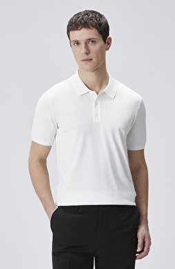 Ekru Polo Yaka Kısa Kol Rayon Kazak