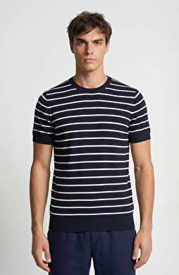 Lacivert Marin Desenli Kazak