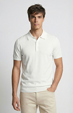 Ekru Kısa Kollu Patı Renkli Kazak