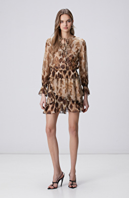 Limited Brown Leopard Print Mini Dress