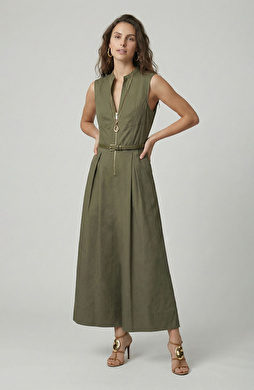 Haki Midi Elbise
