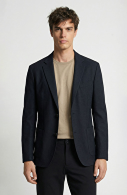 Siyah N-Tech Çift Yırtmaç Örme Ceket