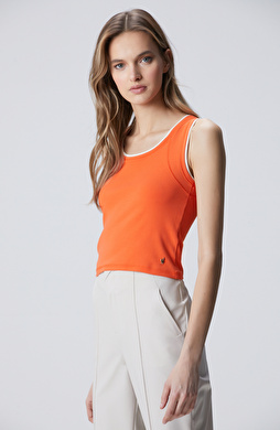 N-Tech Turuncu Çift Renk Detaylı Atlet