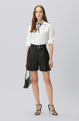 Siyah Keten Şort