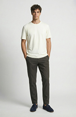 Haki Diyagonal Lyocell Karışımlı Jogger Pantolon