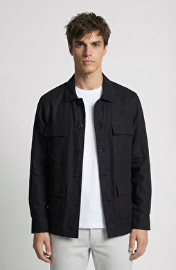 Siyah Keten Ceket