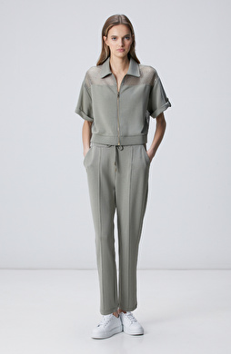 Açık Haki Modal Karışım Straight Fit Eşofman Altı