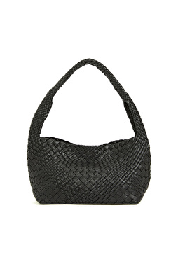 Black Women's Knitted Leather Mini Bag