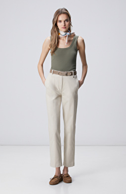 Bej Basic Casual Pantolon