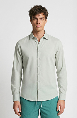 Mint Linen Blend Comfort Shirt