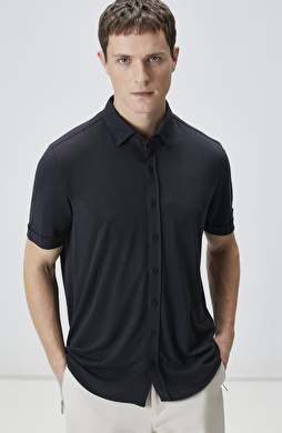 Siyah Comfort Örme Gömlek