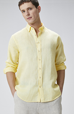 Sarı Keten Gömlek