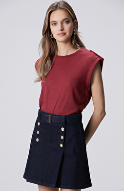 Vişne Varak Baskılı T-shirt