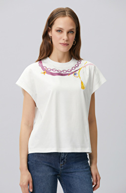 Off-White Collar Print Detailed T-shirt