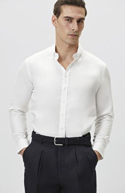 Slim Fit Beyaz Oxford Gömlek