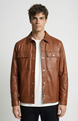 Limited Tütün Krinkle Deri Mont