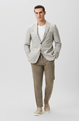 Vizon Dokuma Pamuk Keten Armür Desen Pantolon