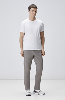 Vizon Beli Lastikli Dokuma Jogger Pantolon