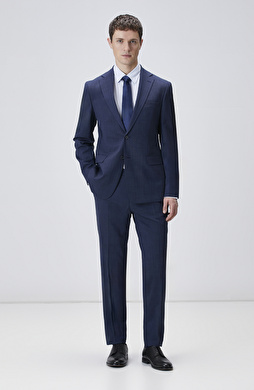 Lacivert Yün Karışımlı Takım Elbise