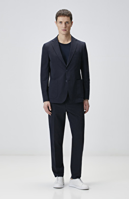 Lacivert Çizgili Takım Elbise