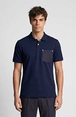 N-Tech Navy Blue Denim Detailed T-Shirt