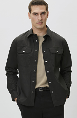 Black Snap Outer Shirt