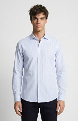 Blue White Limited Striped Non-iron Shirt
