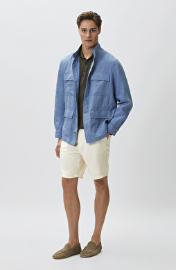 Bej Slim Fit Modal Şort
