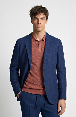 Lacivert Keten Klasik Ceket