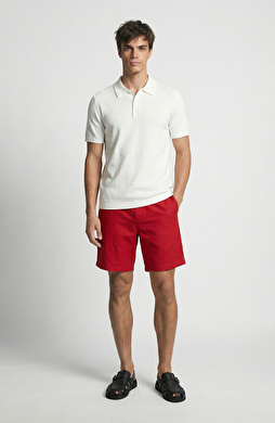 Kırmızı Beli Lastikli Comfort Şort