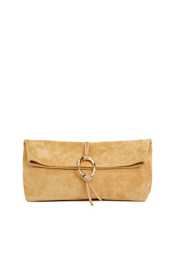 Mustard Women's Suede Clutch