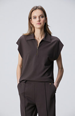 Acı Kahverengi Modal Karışımlı Sweatshirt